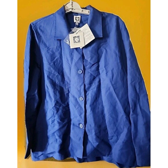 anne klein jacket Top MAGRITTE BLUE Large NWT New Excellent B7  $119 Retail - Picture 1 of 4